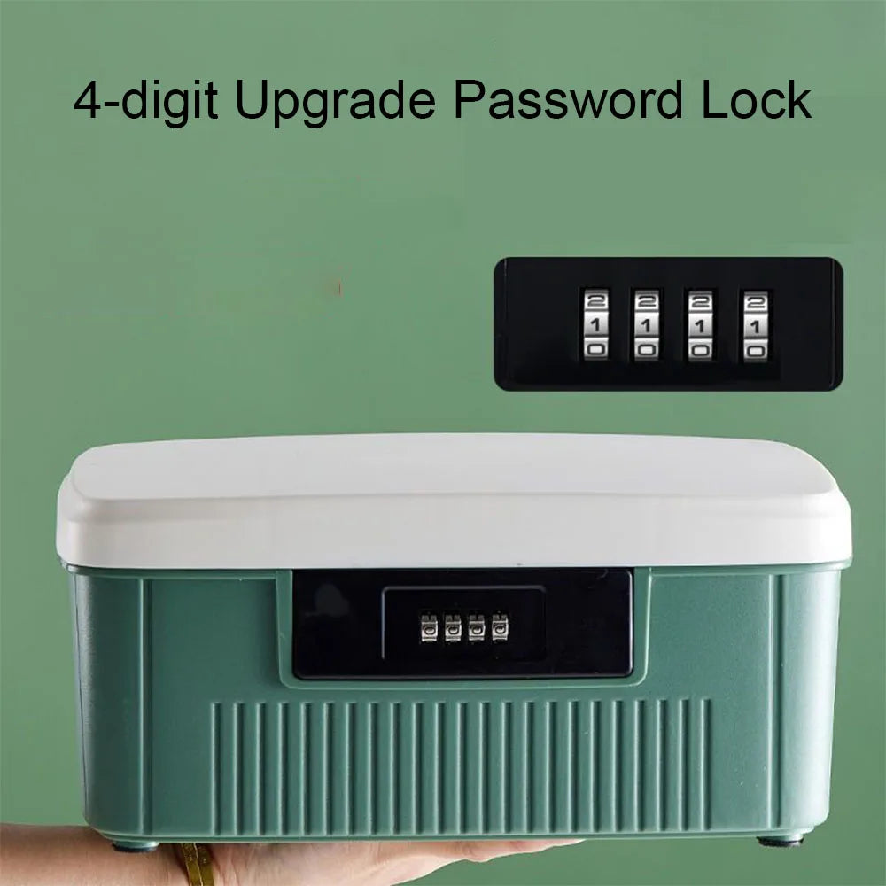 Four Digit Password Lock Safe Box Household Cash Jewelry Privacy Security Storage Box Passport Medicine Portable Organizer Case