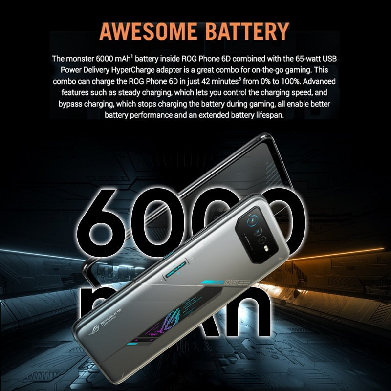 ASUS ROG 6D/6D Ultimate MediaTek Dimensity 9000+ 165Hz E-Sports Screen 6000mAh Battery Fast charging ROG 6 Gaming Global Version