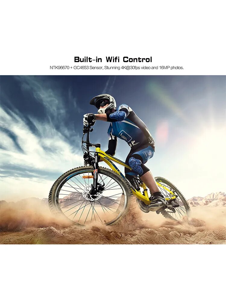 4K Action Camera EXSKOF S20+ 4K 30fps Wifi MP4 EIS Motorcycle Bicycle Helmet 170 Degree Angle Waterproof Cam Sport Video Cameras