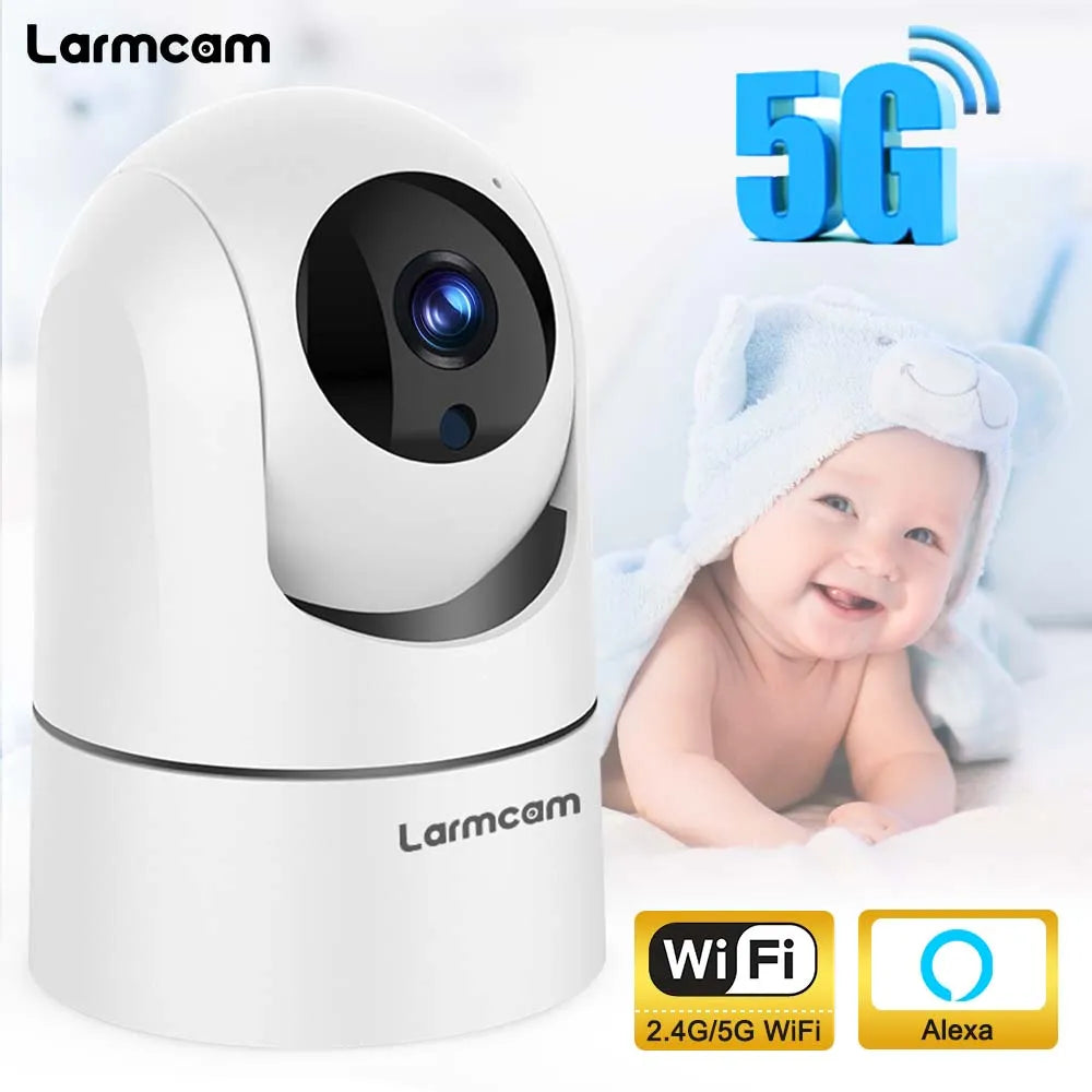 Larmcam IP Camera 5G WiFi Baby Monitor 1080P Mini Indoor CCTV Security 2K 4MP AI Tracking Audio Video Surveillance Camera Alexa