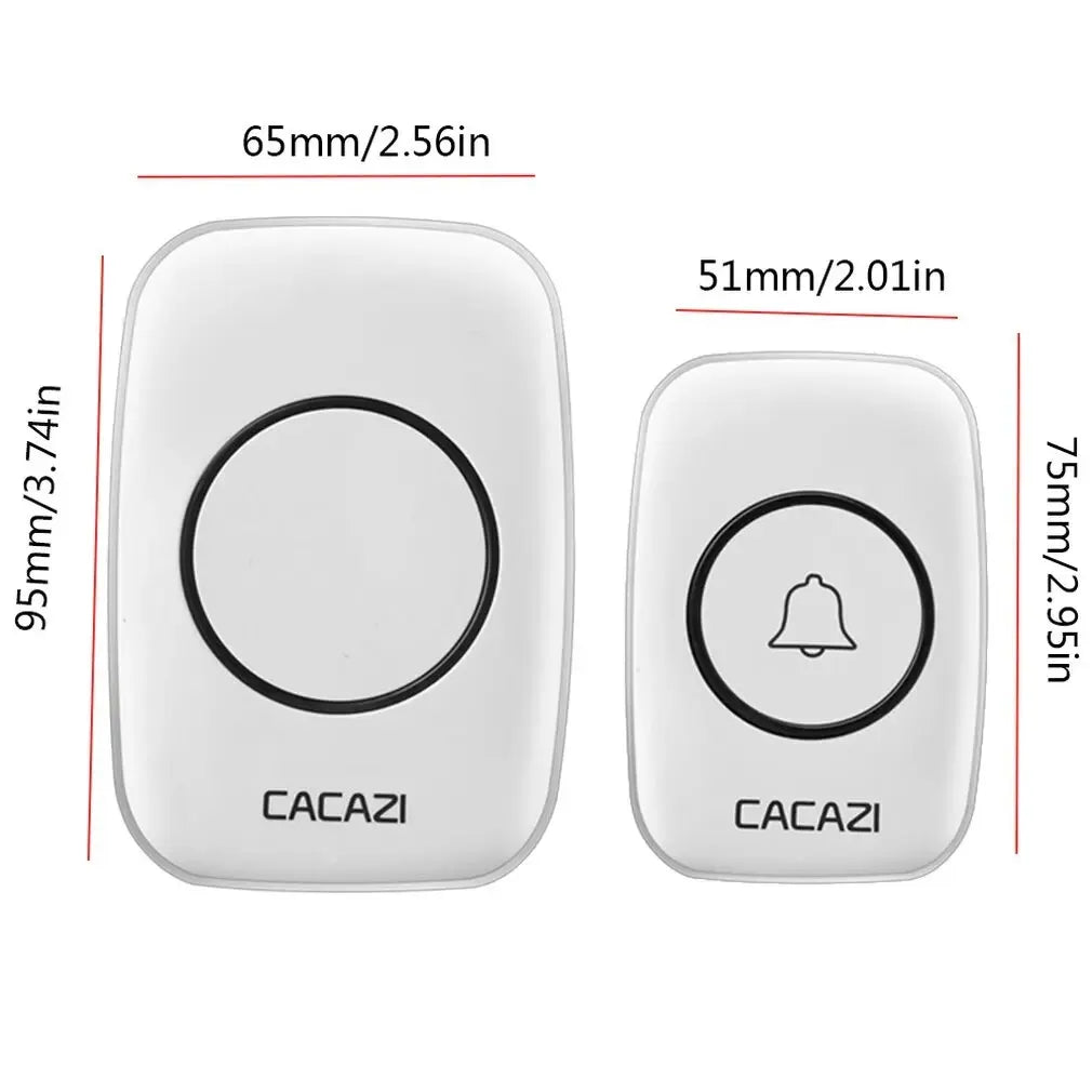 CACAZI New Wireless Doorbell Waterproof 300M Remote EU AU UK US Plug smart Door Bell Chime battery 1 2 button 1 2 3 receiver AC