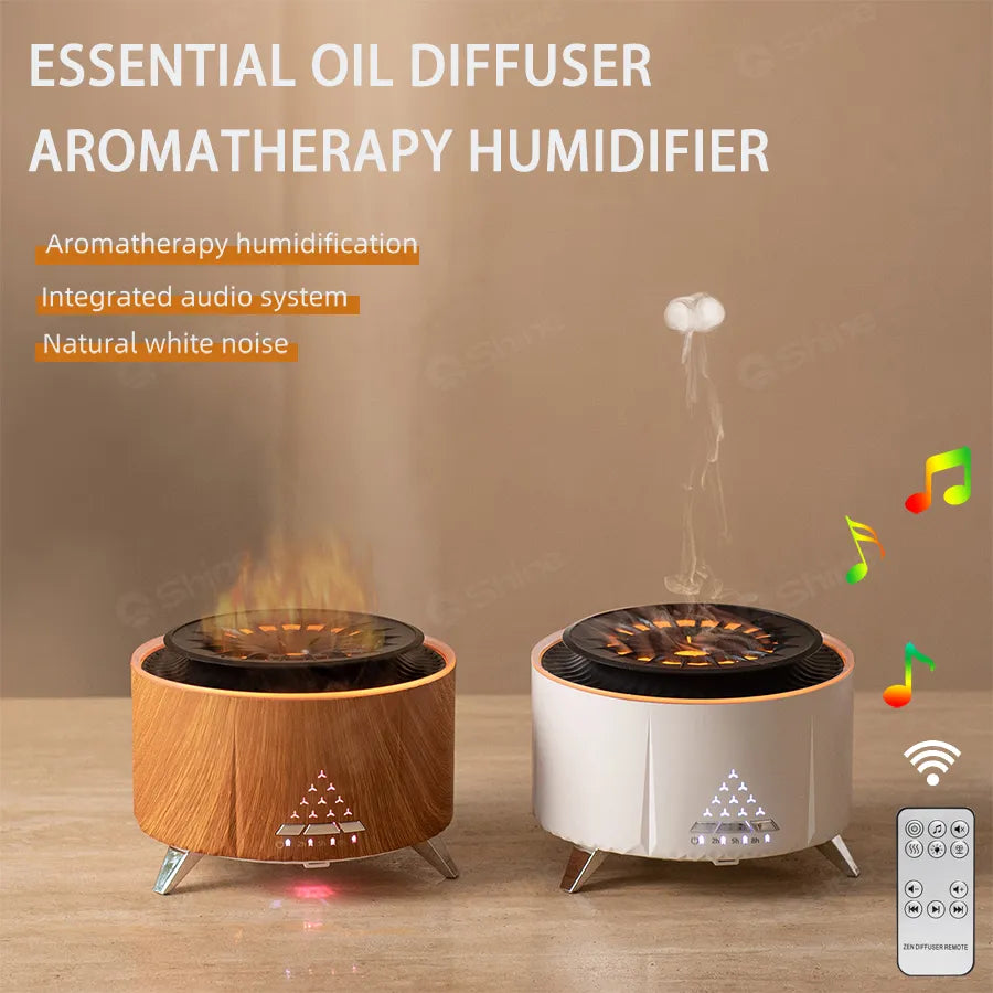 350ML Colorful Aromatherapy Diffuser H2O Air Humidifier Ultrasonic Essential Oli Diffuser with Remote Control for Bedroom Office
