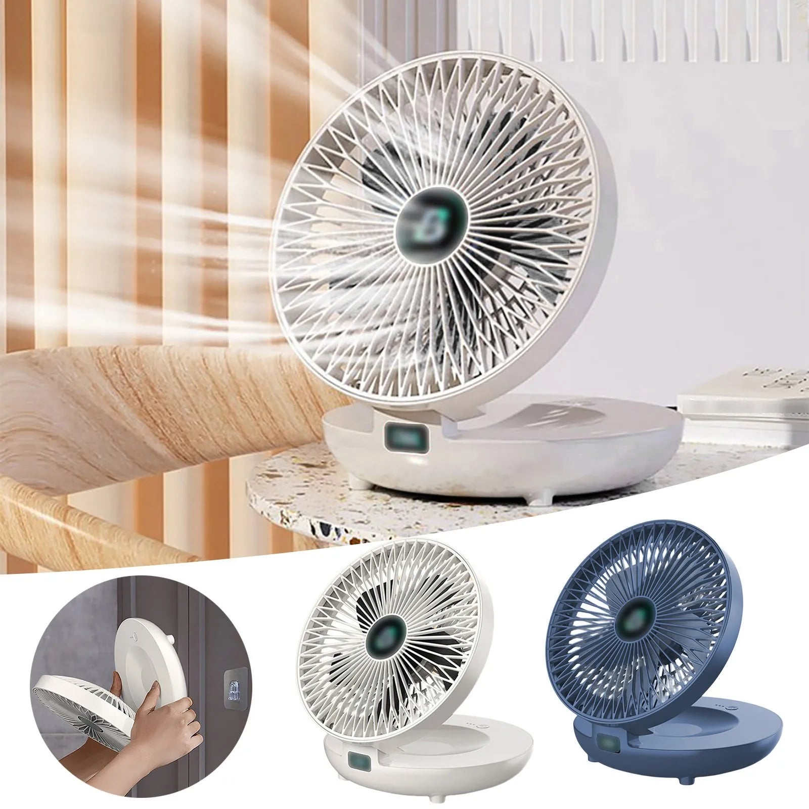 Usb Charging Foldable Table Desktop Fan Wall Mounted Ceiling Fan Mini Portable Air Cooler Electric Ventilator Fan Rechargeable