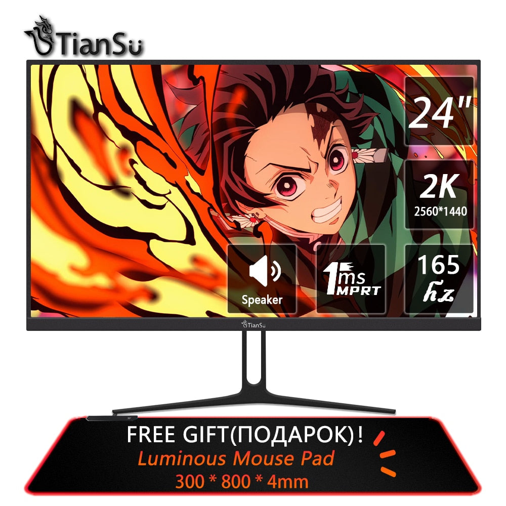 Tiansu 2K Monitor 24 inch 165hz for PC 144Hz Fast IPS Computer Monitor Gamer HDMI-compatible 24'' Screen Display Gaming Monitors