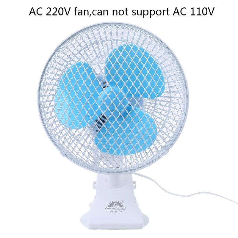 Universal AC 220V 9.4inch Table Air Circulation Fan 2 Gears Air Cooler Clip On Oscillating Fan for Home Office Dorm
