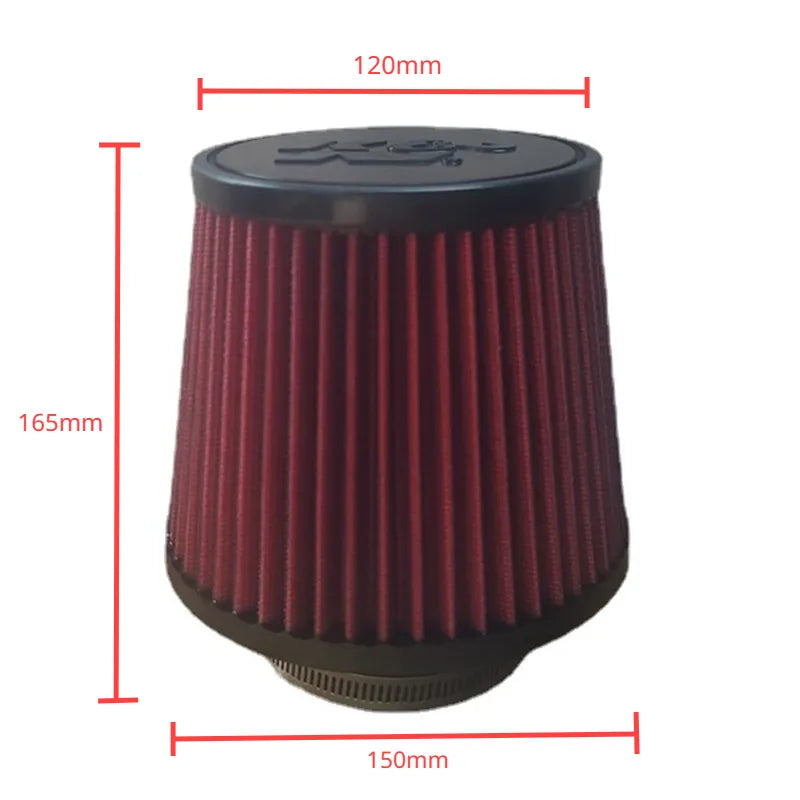 76mm 70mm 60mm Intake Air Filter 3 Inch Short Long Universal High Flow Racing Performance Cone Tapered Airfilter for K＆N 14084-2