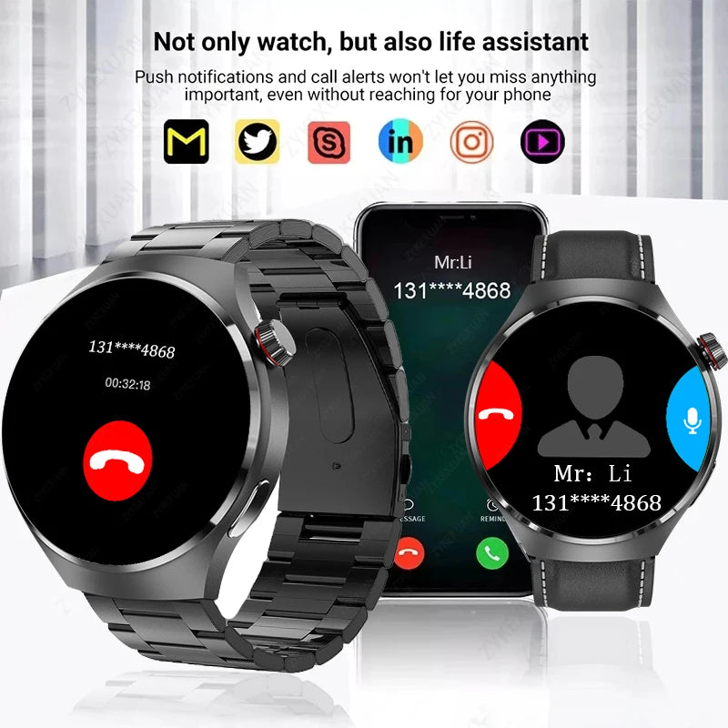 For Huawei GT4 PRO Smart Watch Men Watch 4 Pro AMOLED HD Screen Bluetooth Call GPS NFC Heart rate BloodSugar SmartWatch 2024 New