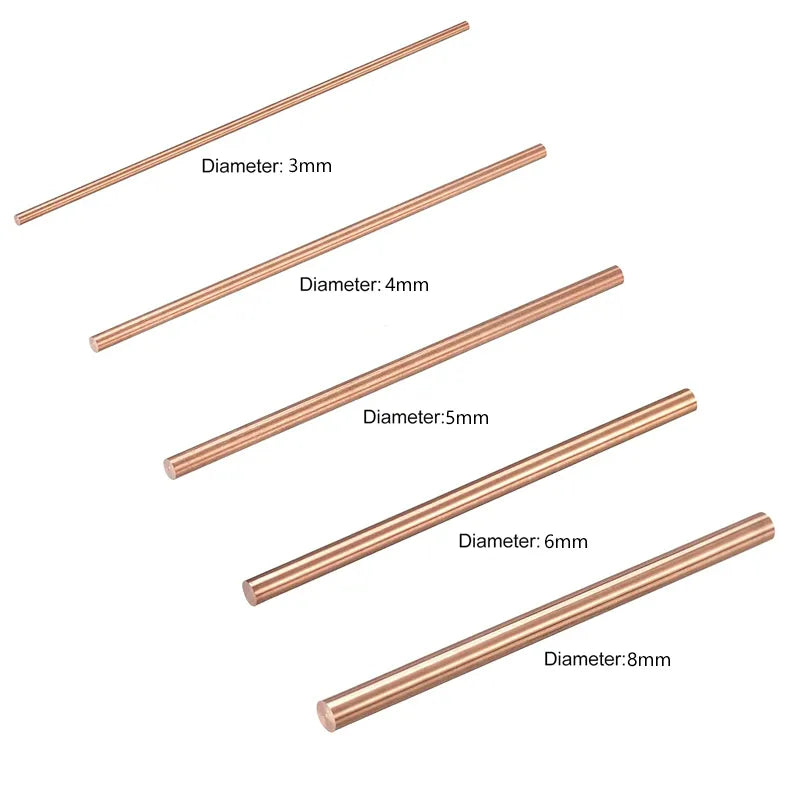 1/5pcs multiple sizes copper round bar rod metal rods diameter 3mm -30mm Length 100mm