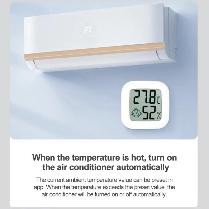Tuya Smart Home WiFi Temperature Humidity Sensor Indoor Thermometer 24 Hours Clock Sensors for Alexa Google Voice control
