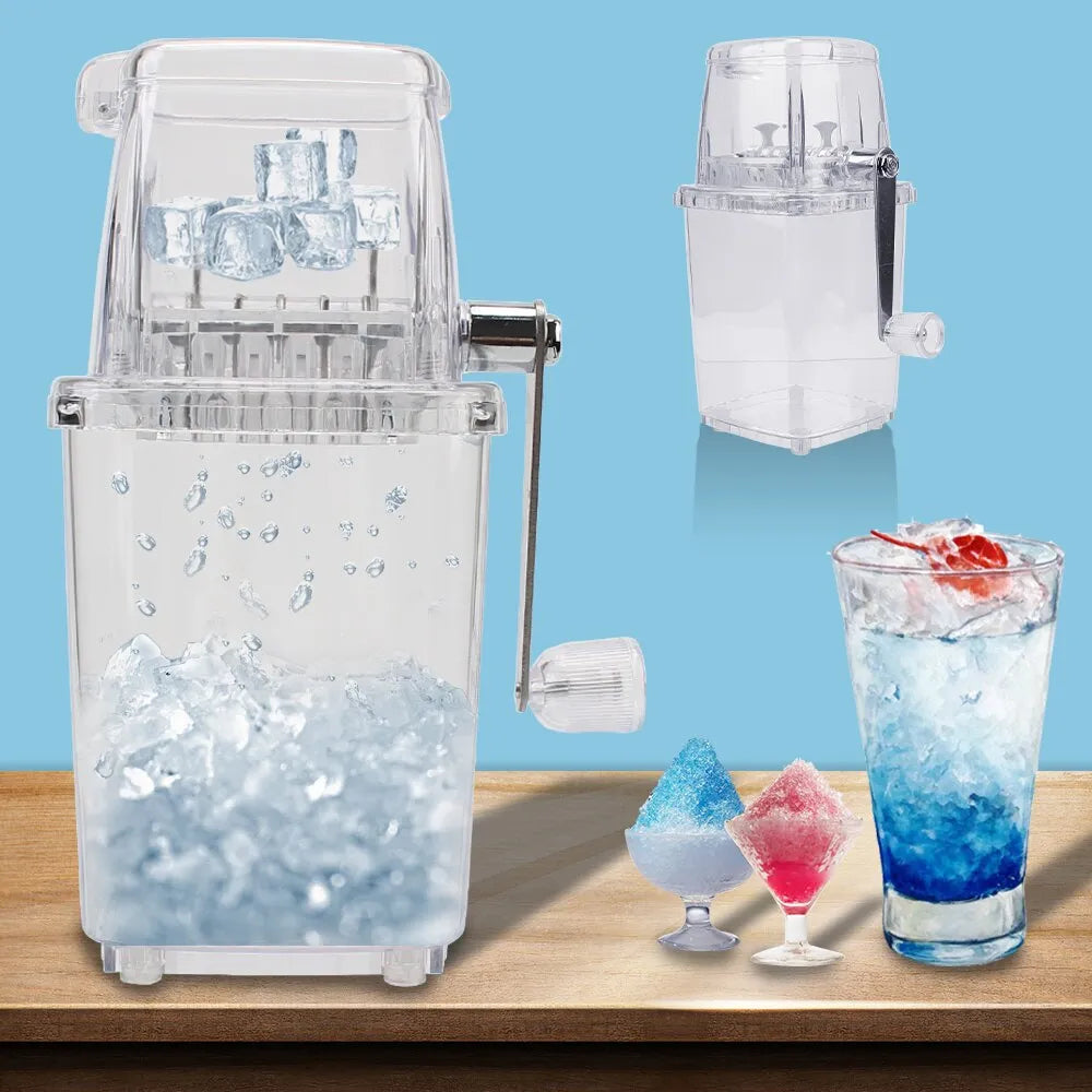 1.25L Manual Ice Crusher Multi-function Hand Shaved Ice Machine Transparent Ice Blenders Tools For Home Kitchen Bar