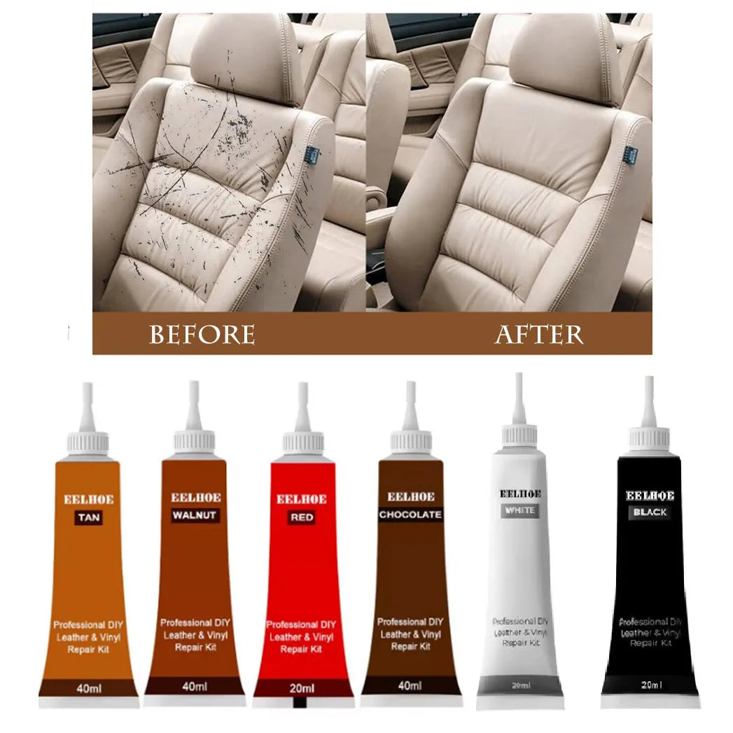 Car Leather Filler Repair Cream Auto Touch Up Scratch Repair Paint Remover for Car Seat Leather Crack Restore Vinyl Polish Care