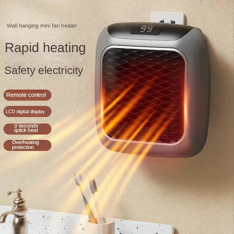 800W Mini Heater for Home Small Bathroom Heating Fans Wall Mounted PTC Ceramic Electric Heater With Remote Control 난로