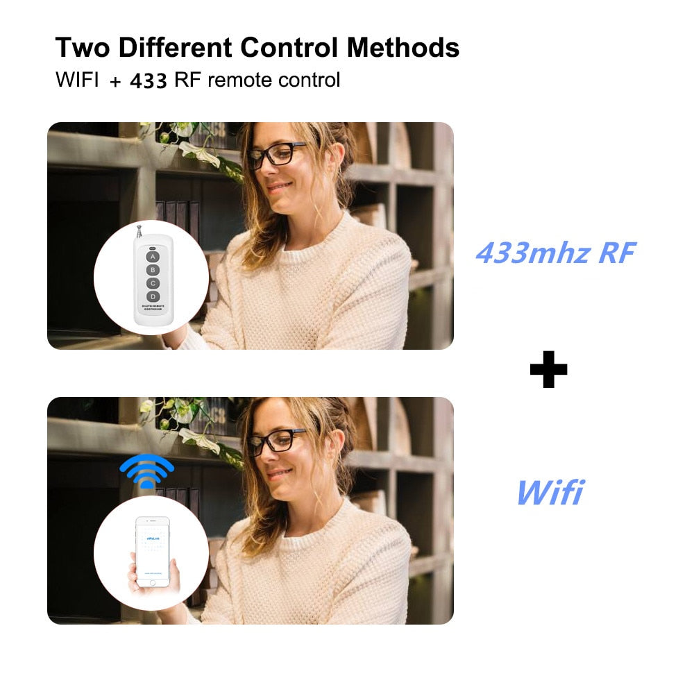 1CH RF Smart Switch 12V 24V 220V AC DC WIFI Ewelink Remote Control  Garage Door Opener Switch 10A Relay Self-locking inching