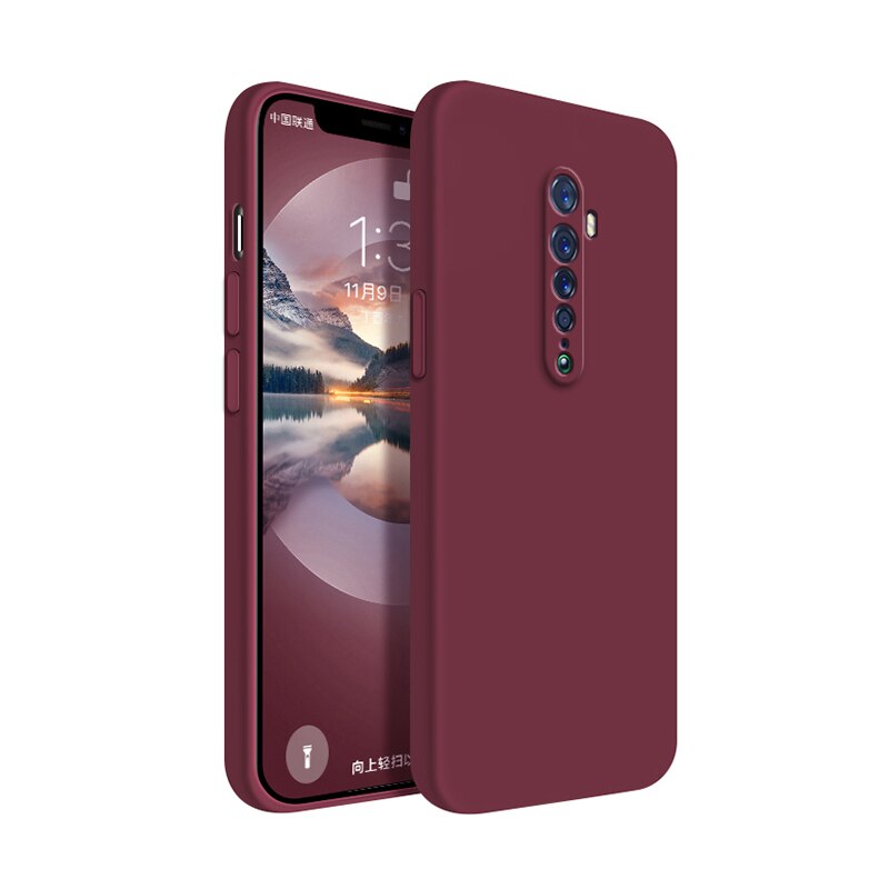Original Case for OPPO Reno 2 2F 2Z Camera Protection Square Liquid Silicone Reno2 Soft Luxury Ultra Thin Shockproof Cover Funda