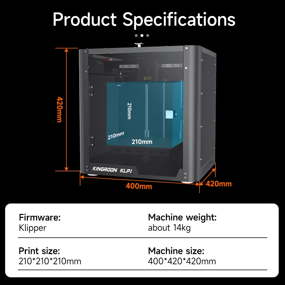 KINGROON Enclosed 3D Printer KLP1 Klipper Control 3D Printing Fast Printing Speed High Presicion Stable Core XY Structure