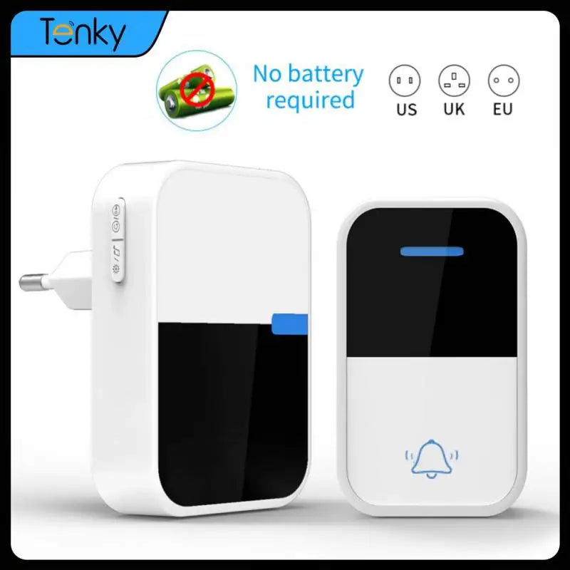 Outdoor Waterproof Wireless Doorbell Remote Control Intelligent 38 Songs 3rd Gear+mute Alarm Self Generating Electronic Doorbell