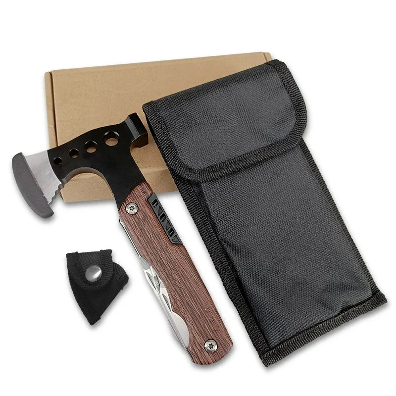 Foldable Camping Multi-tool Survival Axe Outdoor Kit Tactical Opener Screwdriver Hunting Fishing Folding Axe With Knife Hammer