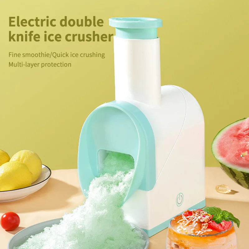 60W USB Ice Crusher Portable Handheld Smoothie Maker Electric Ice Planer Double Knife Smoothie Machine Household Food Processors