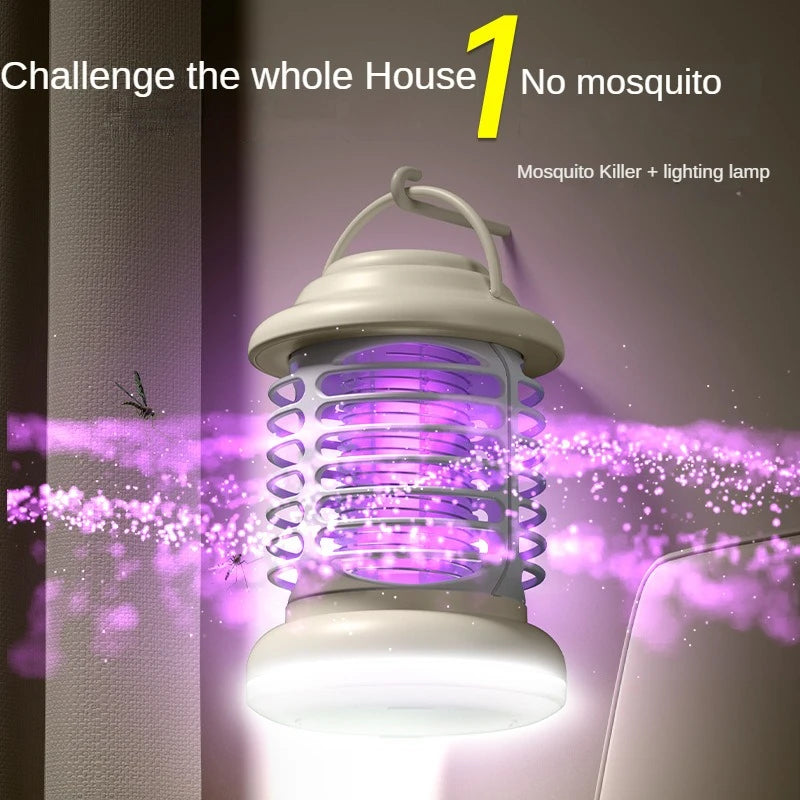 USB Charging Portable Outdoor Camping Night Light, Purple Light Mosquito Trap, Silent Electric Shock Mosquito Killer