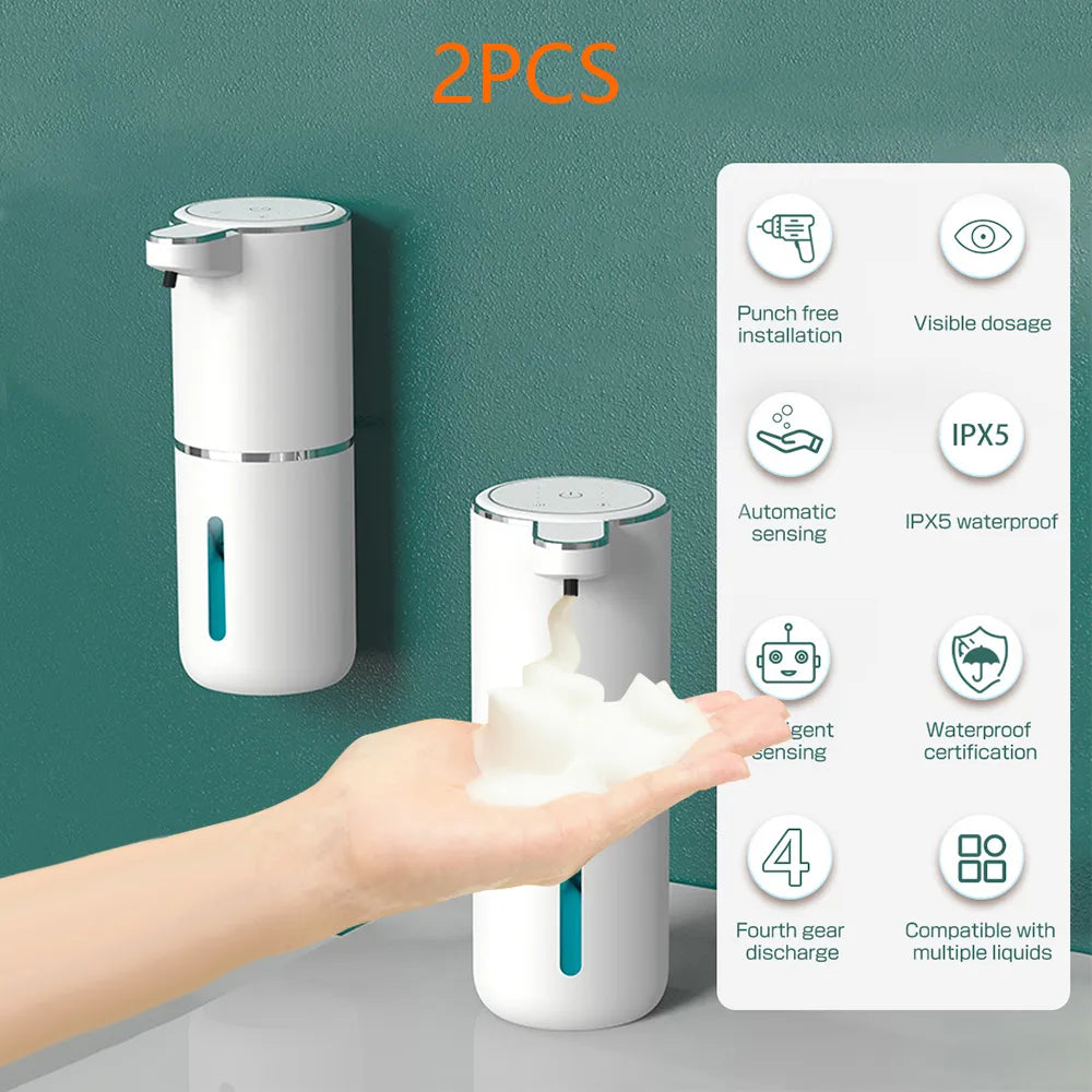 Soap Dispenser 1/2pc Automatic Foam Soap Dispenser Kitchen Bathroom Smart Infrared Touchless 380ml Hand Washer Chargeable