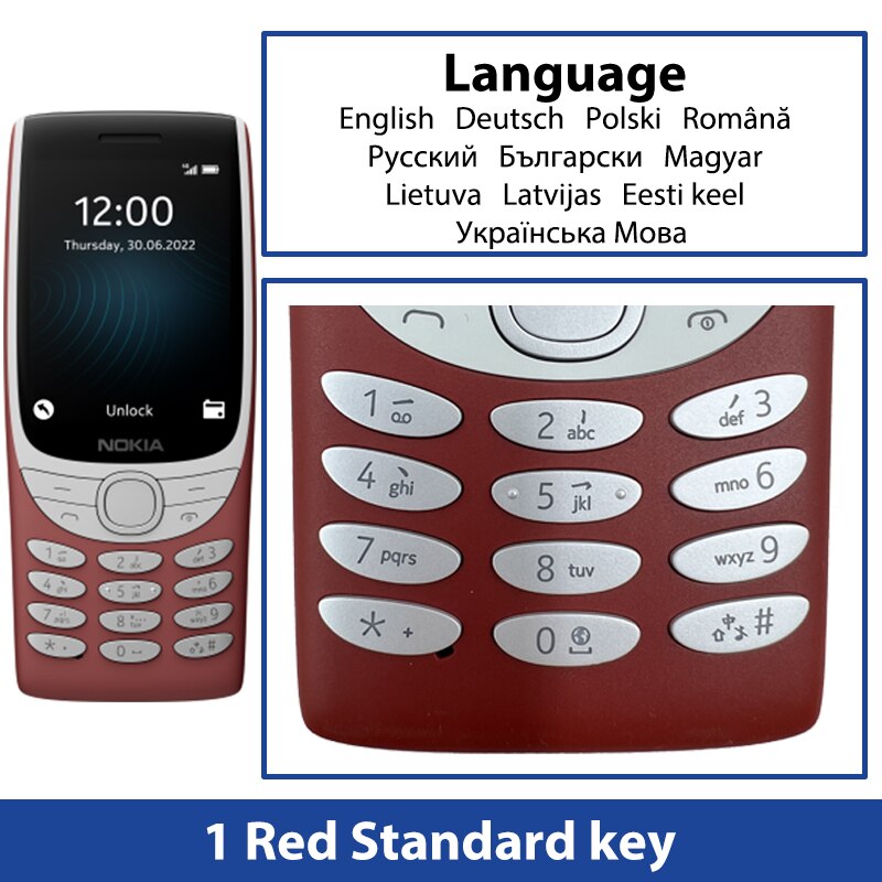 New and Original Nokia 8210 4G Feature Phone 2.8 Inch Display Bluetooth 5.0 1450mAh Dual SIM FM Torch Rugged Push-button Phone