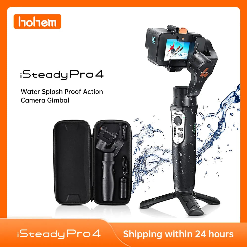 Hohem Official iSteady Pro 4 Gimbal for GoPro 11/10/9/8/7/6/5 DJI OSMO Insta360 One R Action Camera 3-Axis Handheld Stabilizer