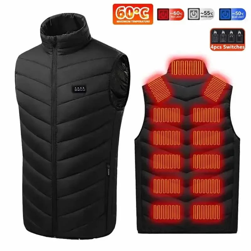 Winter Heated Vest Motorcycle Jacket for Men Womens 21 Areas Jacket Heated Heating Warmer Vest USB Heater Tactical Jacket Coat