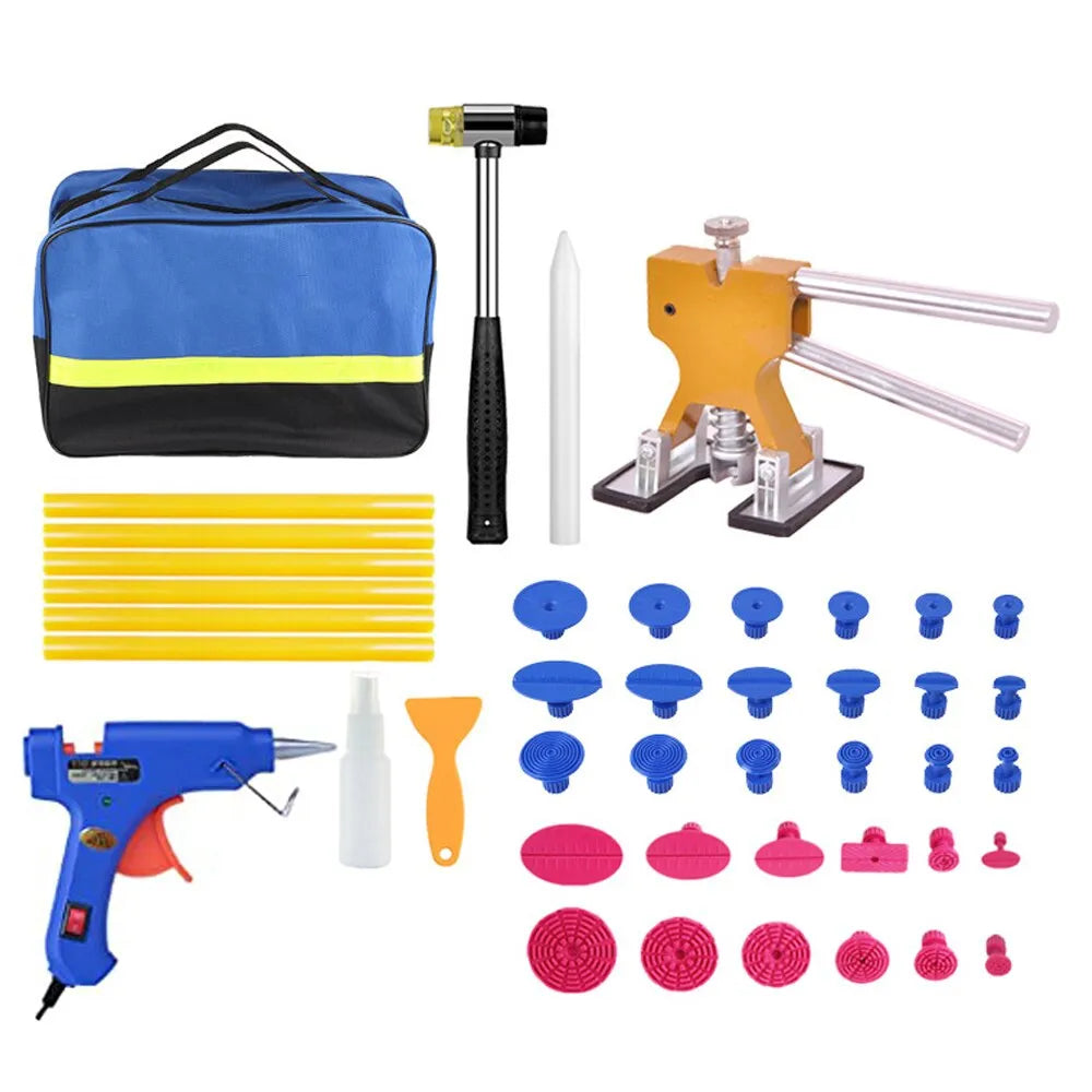 Car Body Paintless Dent Repair Tool Removal Puller Tool with Glue Puller Tab Remover Car Maintenance Renovate Kit