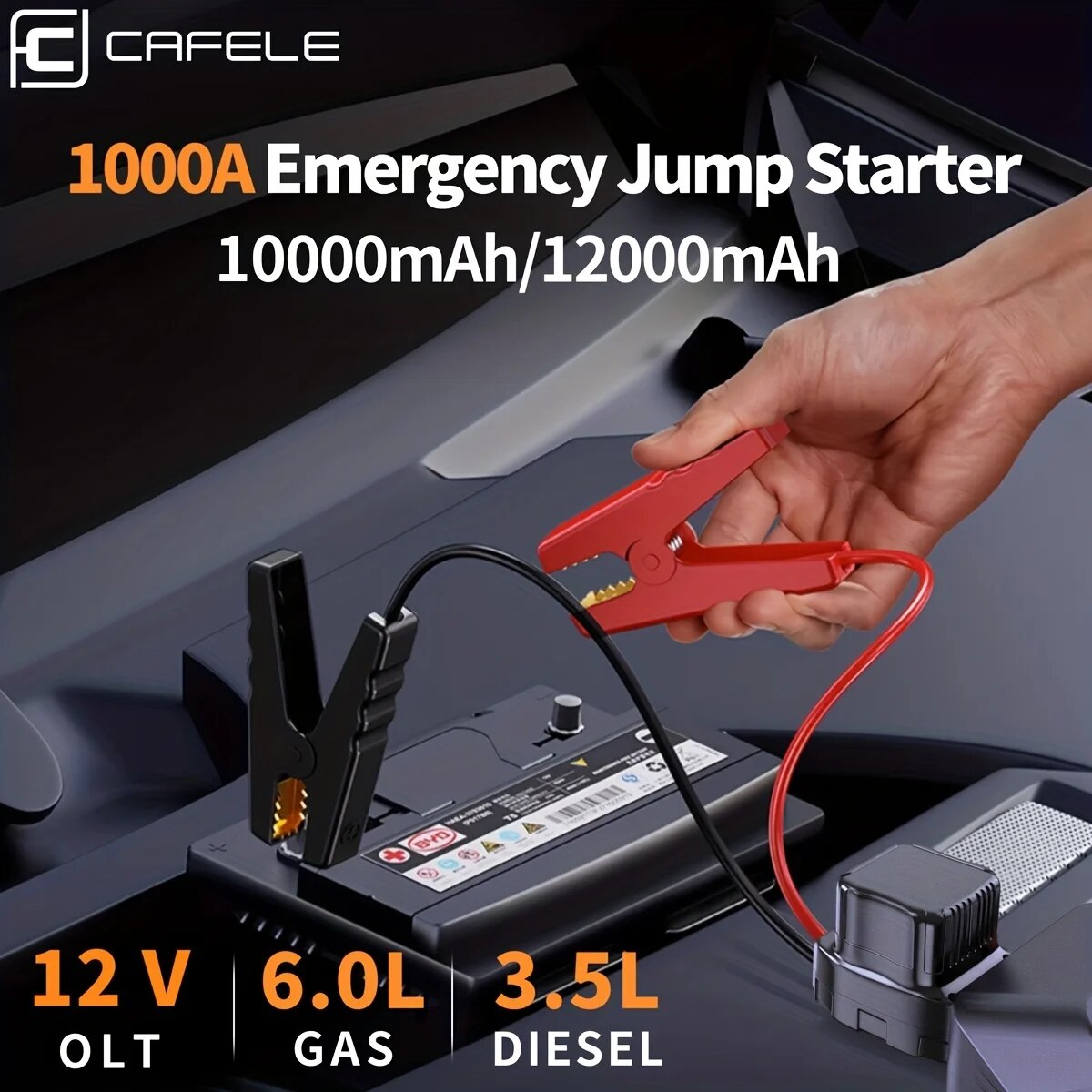12000mAh Car Jump Starter Device Portable Power Bank 12v Automotive Battery Charger Emergency Booster For Car Start