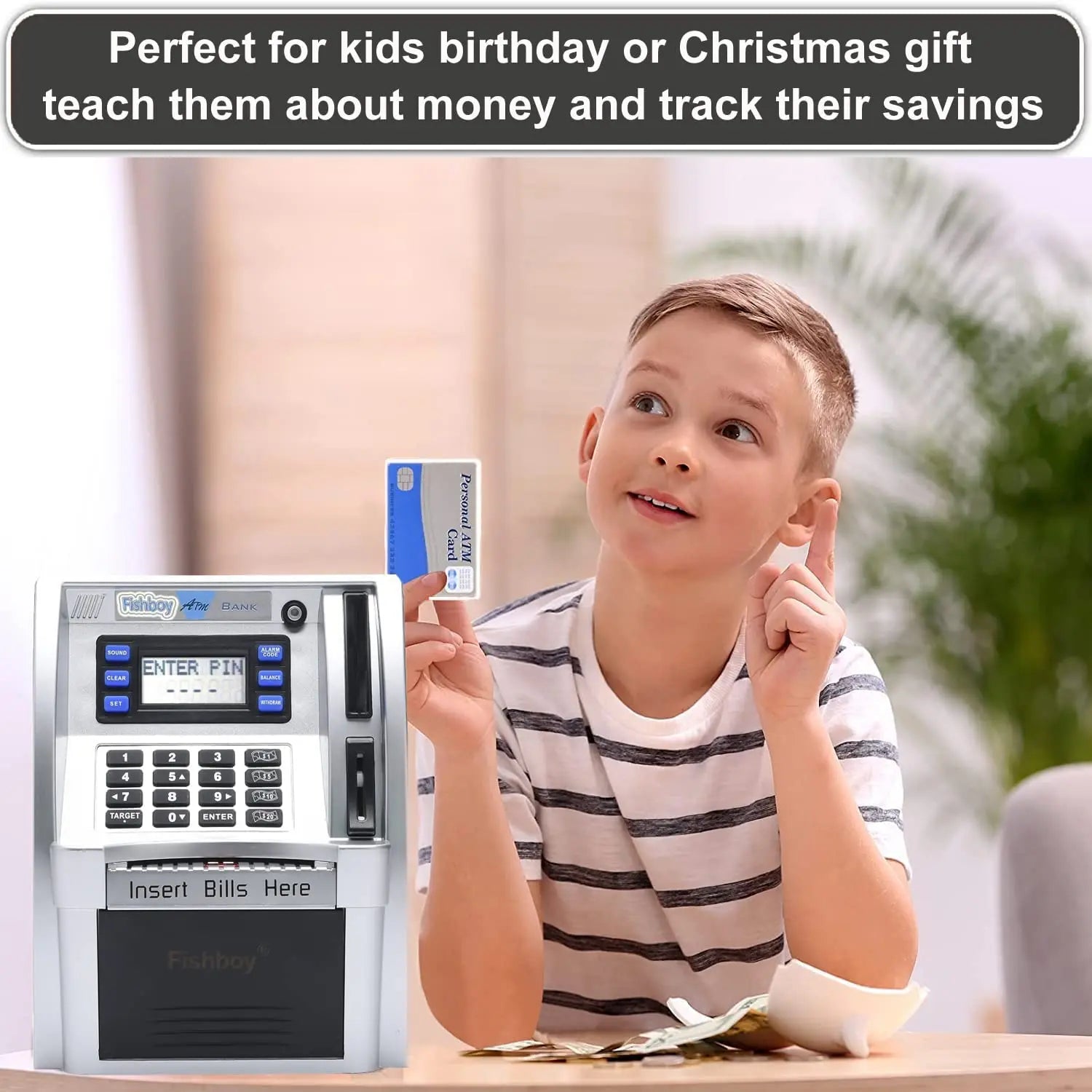 New ATM Electronic Bank Password Money Box Cash Coin Deposit Box Safe Automatic Deposit Money Note Christmas Gift