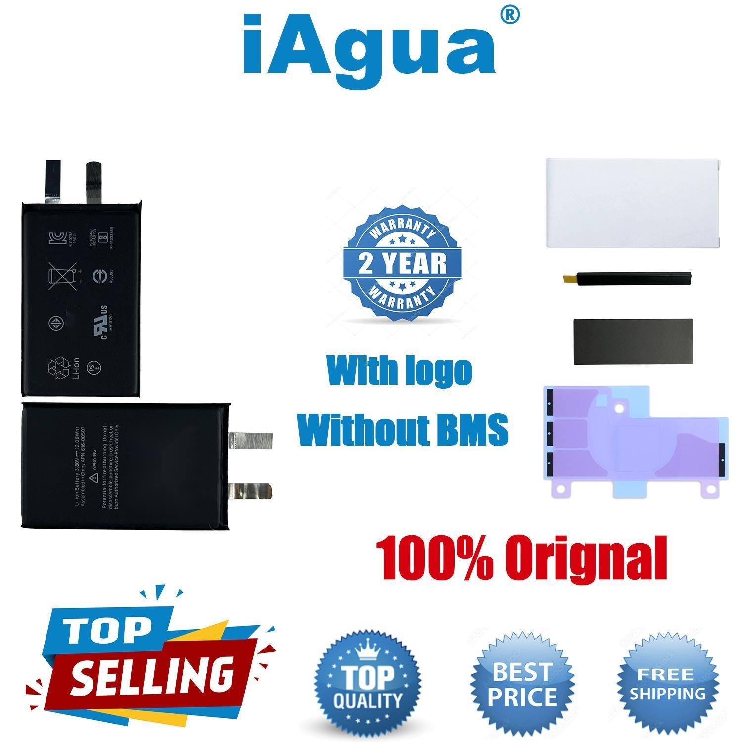 100pcs Orignal Battery Cell for iPhone 11 12 13 Pro Max without Bms No Flex Repair Bateria Health Fix  XR XSmax