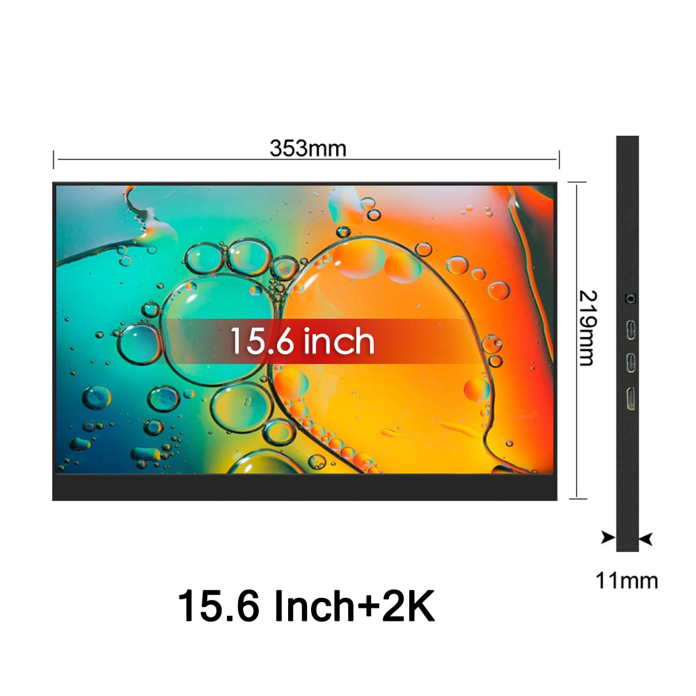 15.6/17.3 Inch 2K Touchscreen Portable Monitor 2560*1440 HDR 100%sRGB Freesync Display IPS Screen For PC Laptop Xbox PS4 Switch