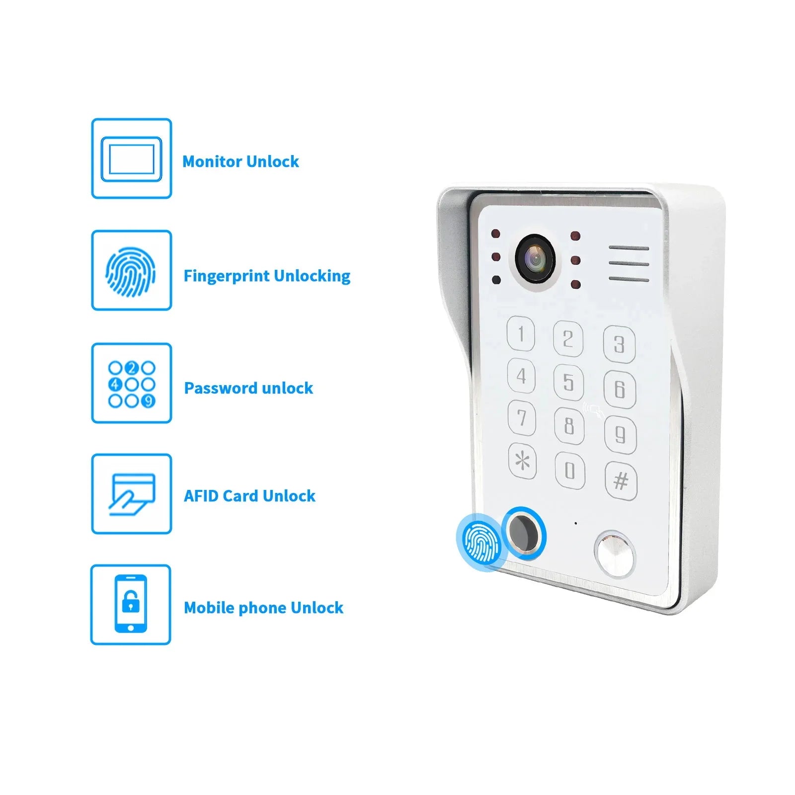 Touch Screen 1080p Video Intercom for Home Apartment Security Doorbell 5in1 IC Fingerprint Password Wifi Tuya 7/10 Inch Monitor