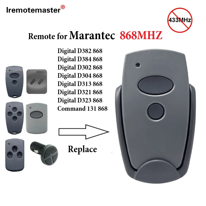 For Marantec Digital D302 D304 868MHz Garage Door Remote Control MARANTEC Handheld Transmitter Command 868.3mhz Gate Key