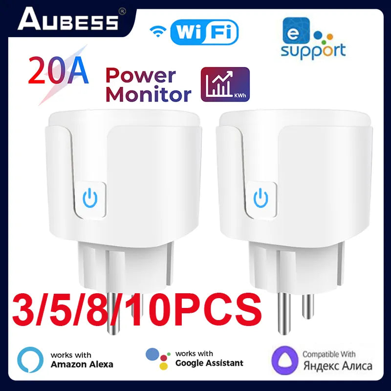 EWelink Smart Socket EU 20A Wifi Smart Plug With Power Monitoring Smart Home Voice Control Support Google Assistant Alexa Alice