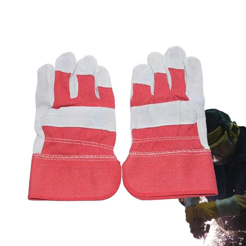 Cowhide Gloves Heat Resistant Leather Cowhide Work Gloves Safety Work Gloves For Hand Protection Durable Blacksmith Gloves With