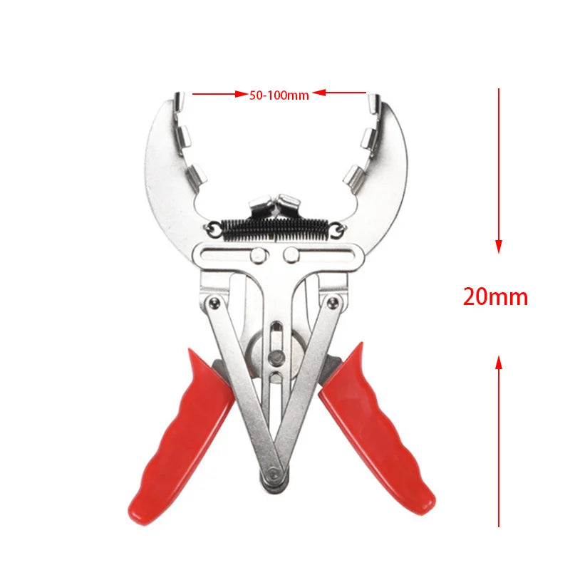 Nickel-plated Surface Rubber Coated Handle Car Repair Handheld Tool Adjustable Piston Ring Plier Clamp Powerful Expander Remover