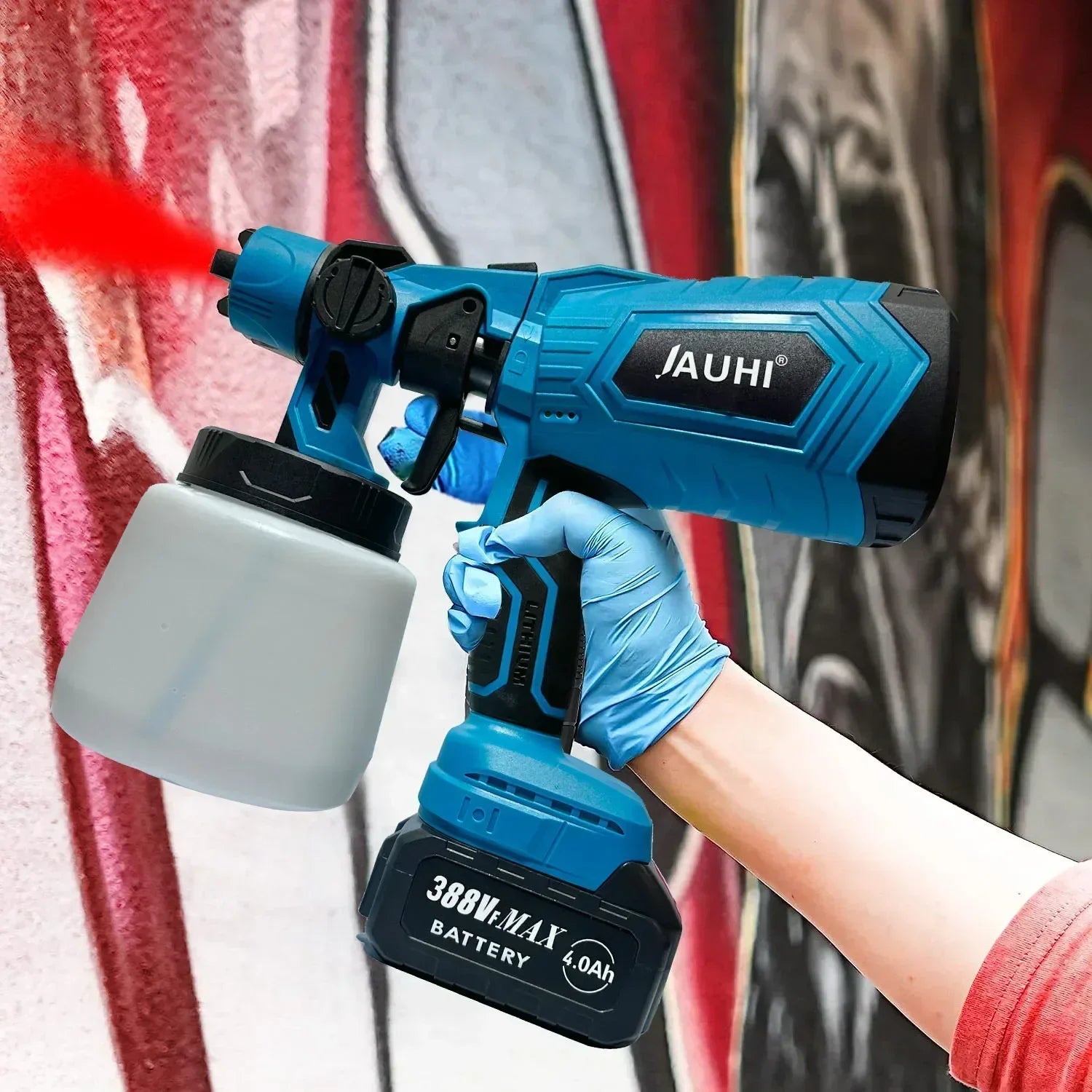 JAUHI 1500W 1000ML Cordless Electric Spray Gun with Battery Household Disinfection Sterilization Portable Paint Sprayer