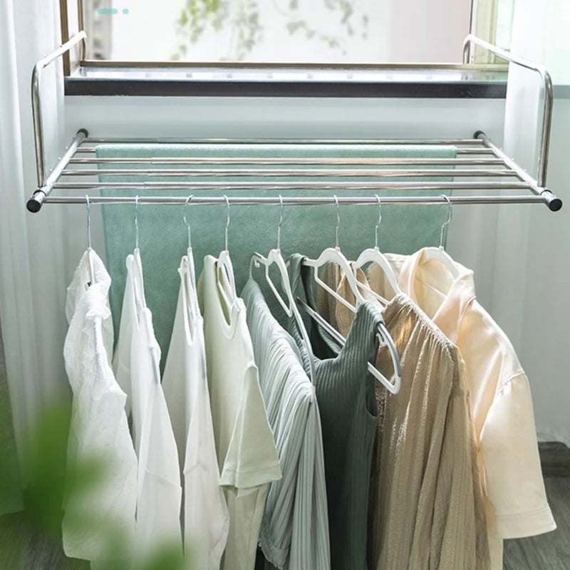 Stainless Steel Folding Drying Rack Metal Hanging Hanger Organization for Socks Clothes Towel Collection