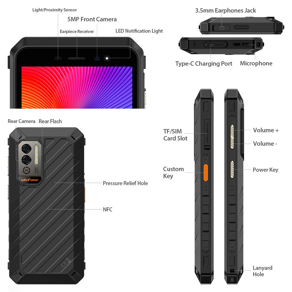 Ulefone Power Armor X11 Pro Rugged Phone 64GB ROM Waterproof Smartphone NFC 2.4G/5G WiFi Mobile Phones 8150 mAh