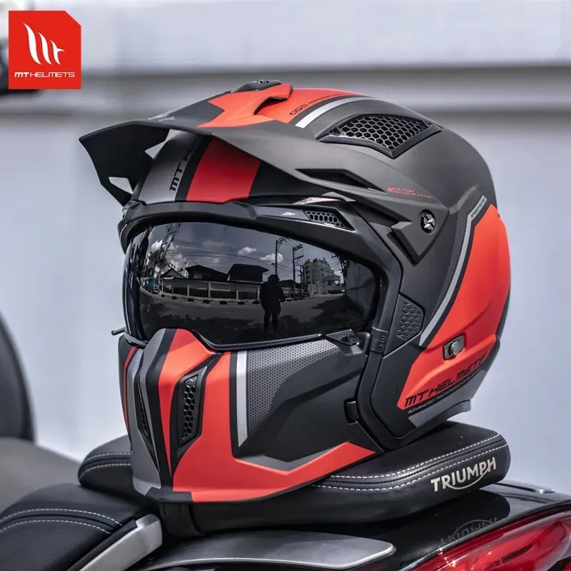 MT Retro Helmet Motorcycle Full Helmet Men Women Summer Locomotive Four Seasons Rally Demolition Combination Helmets
