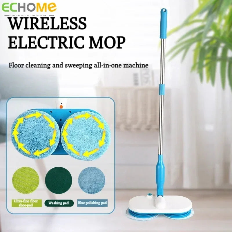 ECHOME Wireless Electric Mop Cleaner Household Handheld Charging Hand Free Automatic Cordless Cleaning Mopping Machine Sweeper