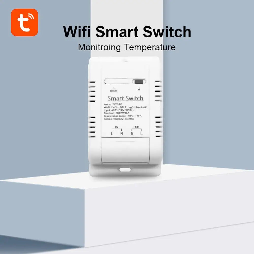 1/2/3PCS Tuya WiFi Smart Temperature Switch DS18B20 Sensor Single Relay Output Module Wireless Controller Work With Alexa