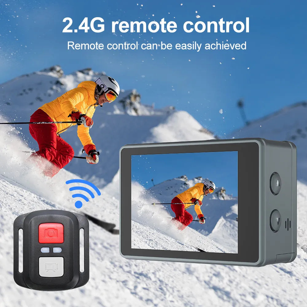 5K 30FPS Mini Action Camera Wifi Dual Color Screen 170° Wide Angle 30M Waterproof Sports Video Recorder Remote Control Camcorder