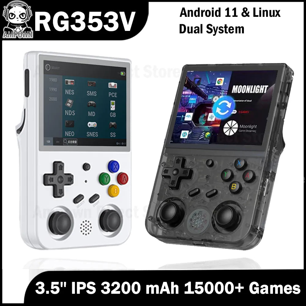 Anbernic RG353V RG353VS 64 128 256 G Touch Screen Handheld Game Players Android 11 LINUX Dual System Portable Video Game Console