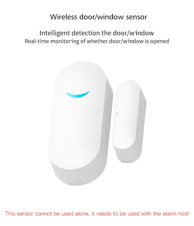 Wireless 433MHz Smart Window Door Sensor Detector Home Burglar Alarm System 2 Years Standby for Large House Security