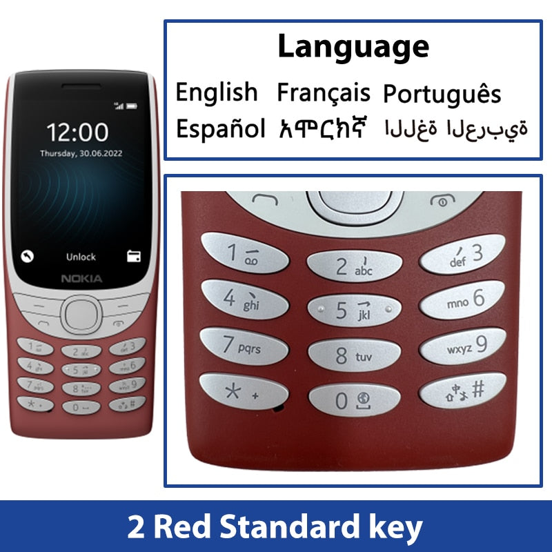 New and Original Nokia 8210 4G Feature Phone 2.8 Inch Display Bluetooth 5.0 1450mAh Dual SIM FM Torch Rugged Push-button Phone