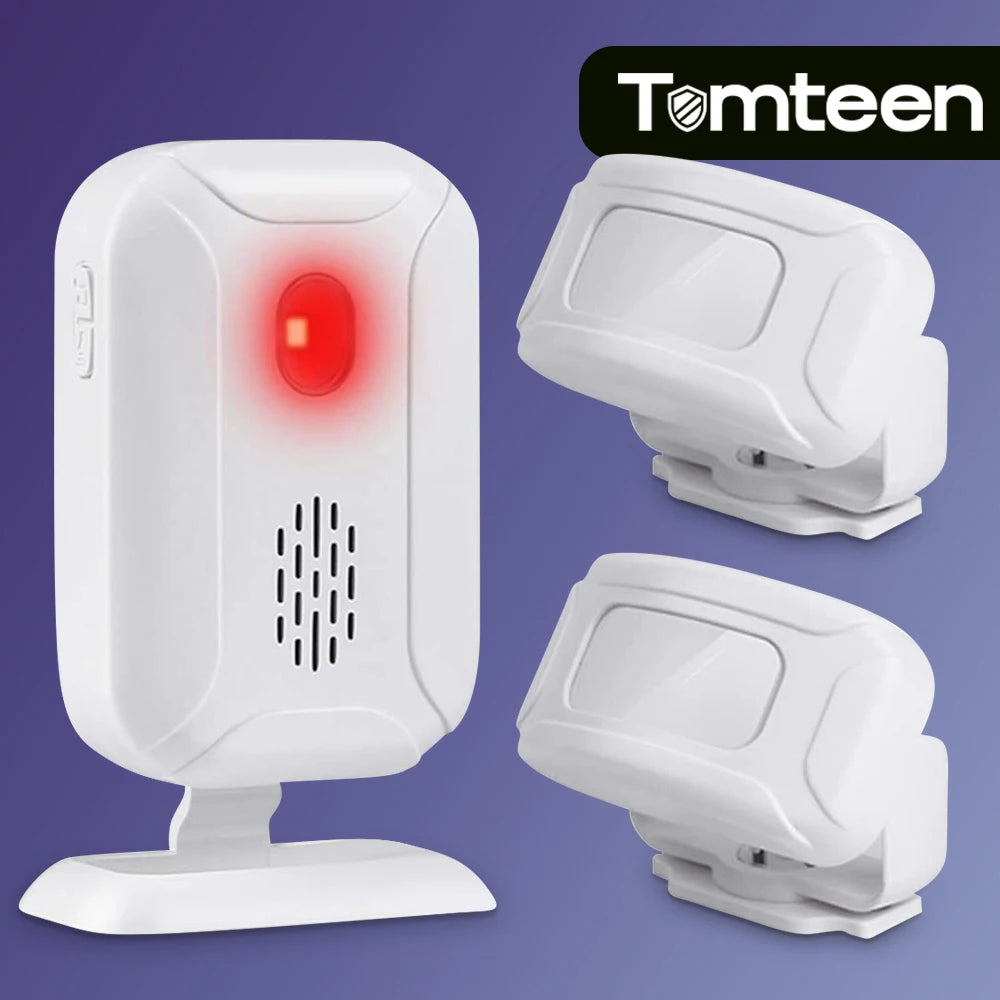 Tomteen Motion Detectors Alarm Wireless Driveway Alarm Systems Door Sensor Alert Chime Infrared PIR Motion Sensor Home Security