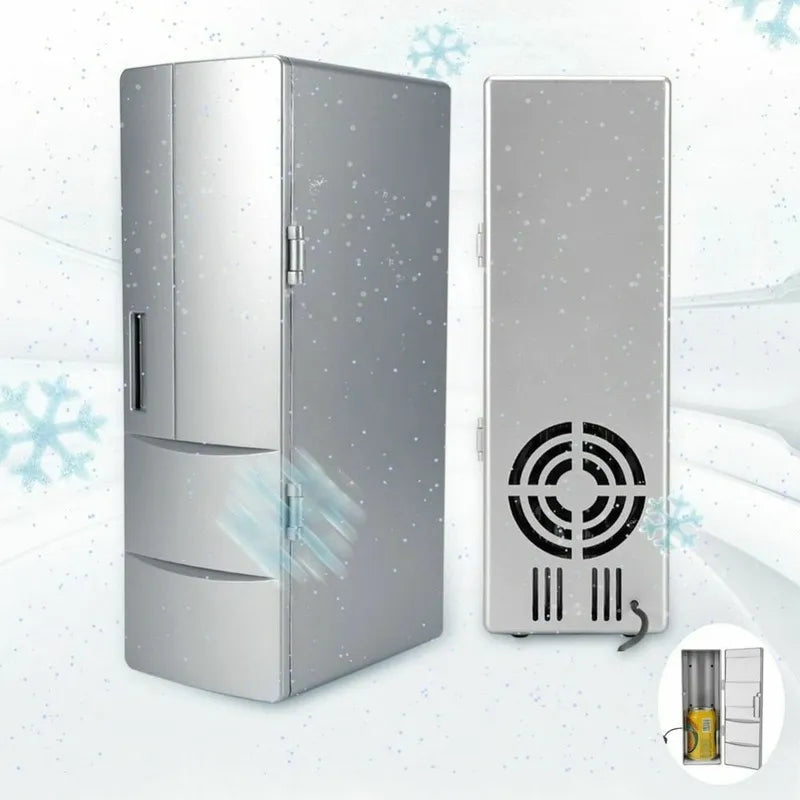 Mini Car Refrigerator USB Fridge Cooler Warmer Freezer Portable Beverage Travel