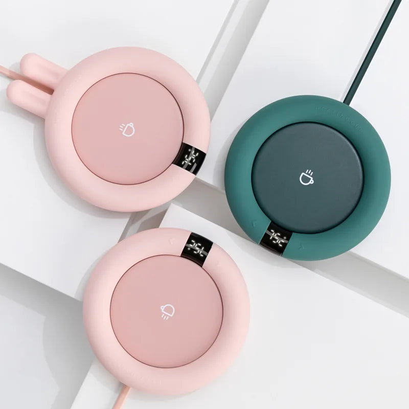 Creative Coffee Tea Mug Warmer Pad Electric Heating Cup Pad for Home Office 3 Temperatures Adjustable LED Display Gift Idea